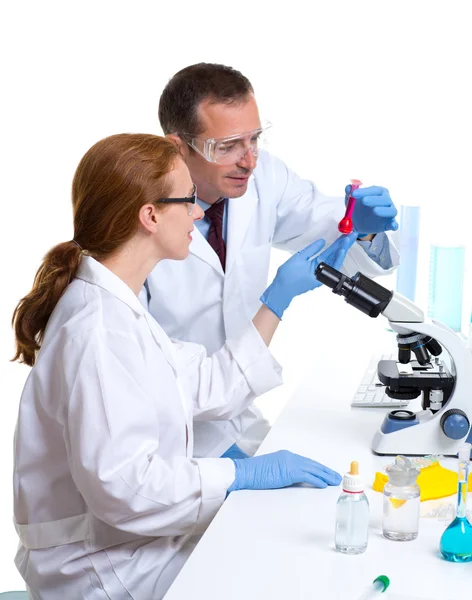 Chemical laboratory with two scientist working — Stock Photo, Image