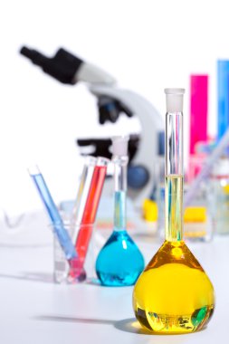 Kimyasal bilimsel laboratuvar malzemeleri test tüpü şişesi