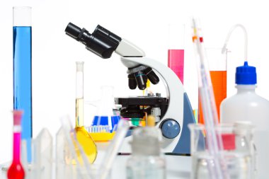 Kimyasal bilimsel laboratuvar malzemeleri test tüpü şişesi