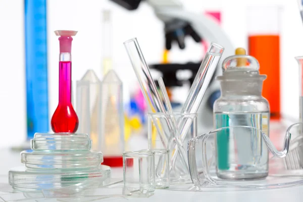 Chemical scientific laboratory stuff test tube flask — Stock Photo, Image