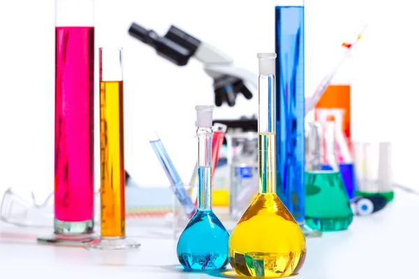 Chemical scientific laboratory stuff test tube flask Royalty Free Stock Images