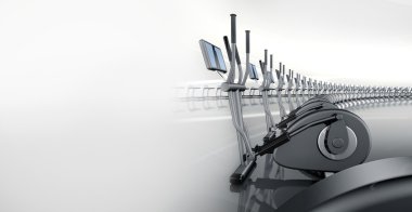 fütüristik modern spor salonu ile eliptik cross trainer