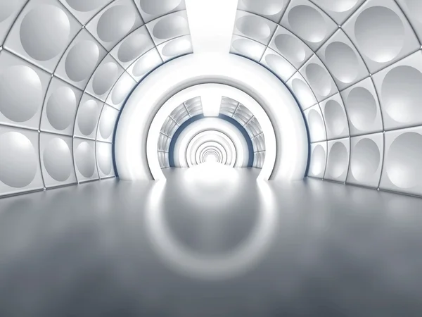 Futuristic tunnel like spaceship corridor — Stock Photo, Image