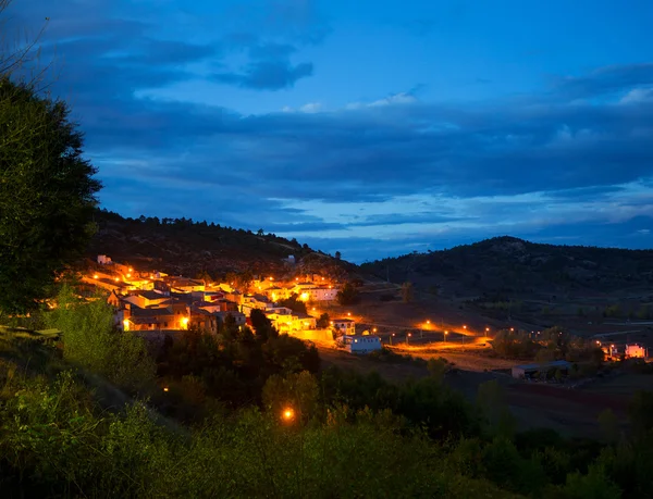 Cuenca byn san martin de boniches på natten — Stockfoto