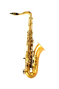 tenor saksafon altın saksafon üzerinde beyaz izole