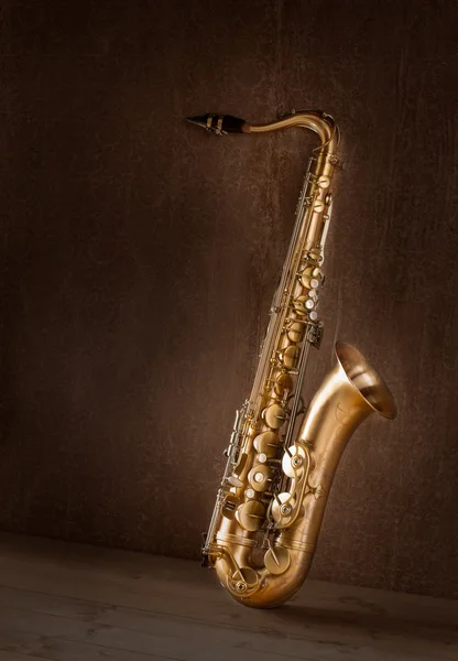 Sax golden tenor saxophone vintage retro — Stock Photo, Image