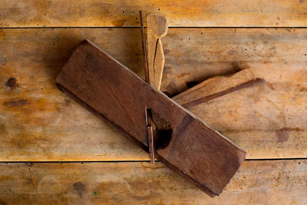 Carpenter vintage houten planer hulpprogramma planer geroest — Stockfoto