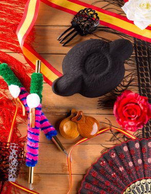 Boğa güreşçisi ve İspanya'ya İspanya torero tipik Flamenko