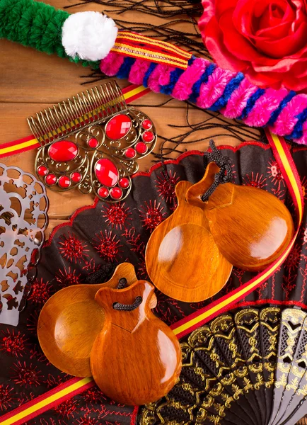 Espana typical from Spain with castanets flamenco elements — Stock Photo, Image