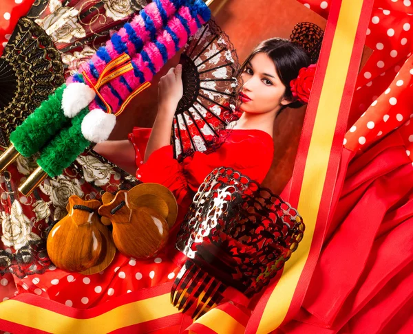 Flamenco woman with bullfighter and typical Spain Espana — Stock Photo, Image