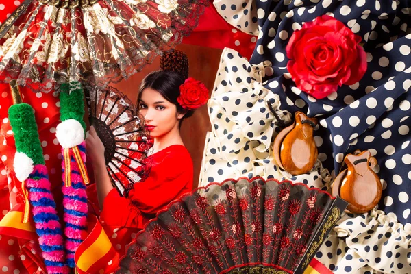 Фламенко жінка з тореадор і типовий Espana Іспанії — стокове фото