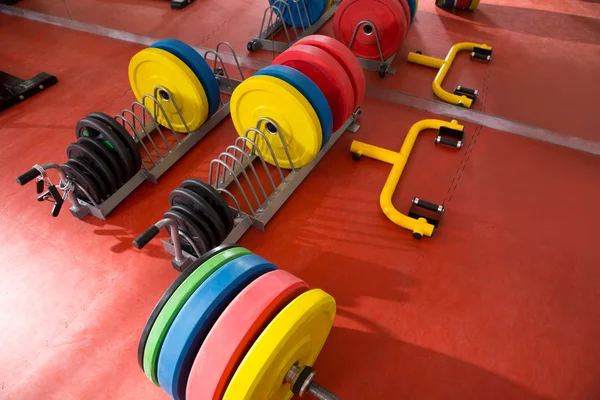 Crossfit gimnasio levantamiento de pesas equipo de barra — Foto de Stock