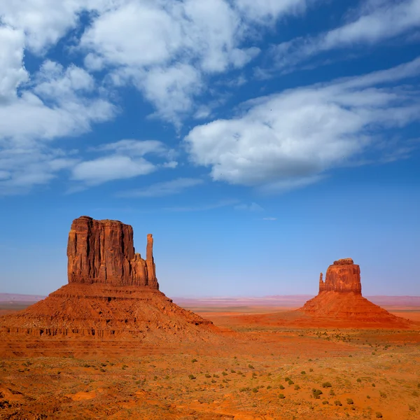 Monument Valley West and East Mittens Butte Utah — Stock Photo, Image