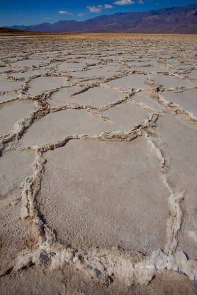 Badwater basin death valley solné formace — Stock fotografie