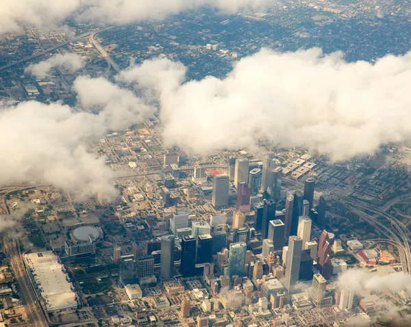 Houston texas stadsbilden vy från Flygfoto — Stockfoto