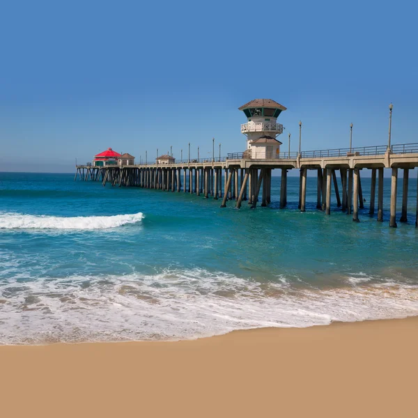 Huntington beach Surf City USA pier view — Stock Photo, Image