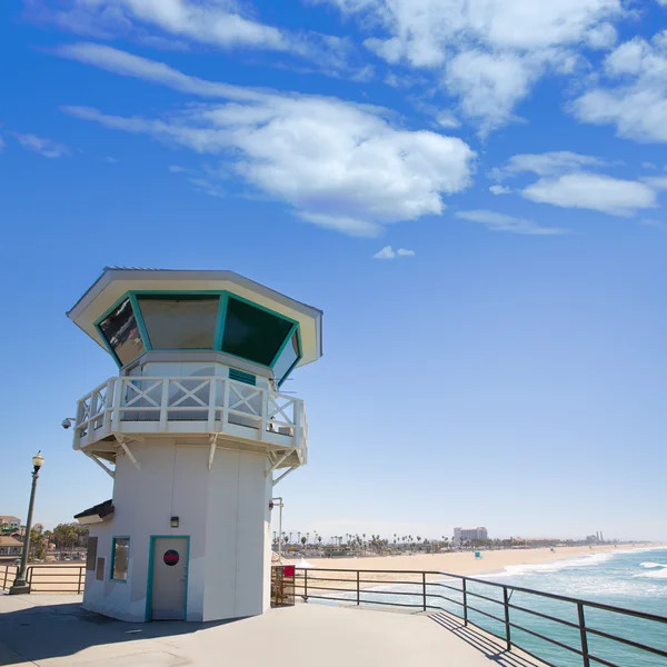 Głównym ratownik huntington beach tower surf city Kalifornii — Zdjęcie stockowe