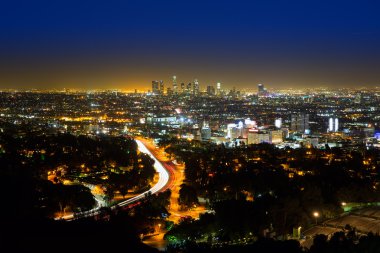 Downtown la gece los angeles günbatımı manzarası california