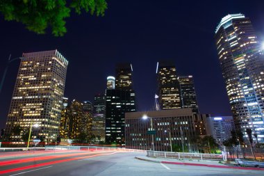 Downtown la gece los angeles günbatımı manzarası california