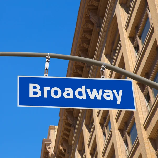 Broadway street los angeles verkeersbord — Stockfoto