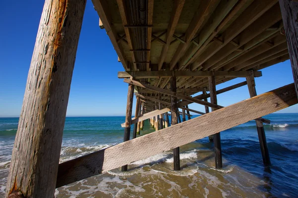 stock image Newport pier beach in California USA from below