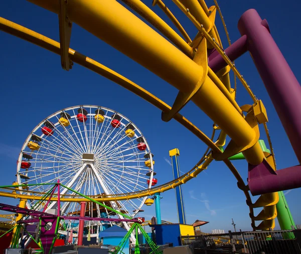 Jetée Santa Moica Grande Roue en Californie — Photo