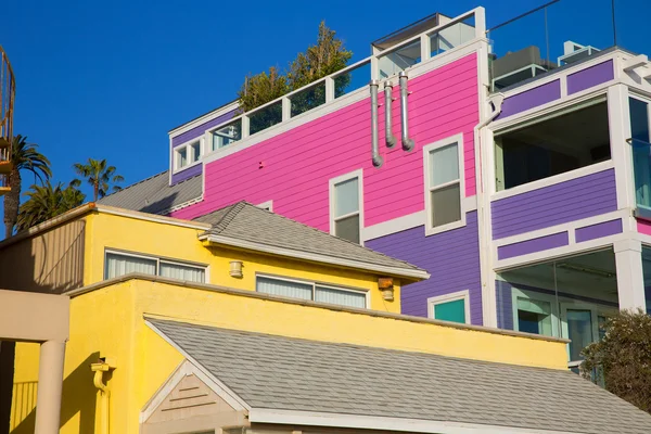 Santa Monica California playa coloridas casas — Foto de Stock