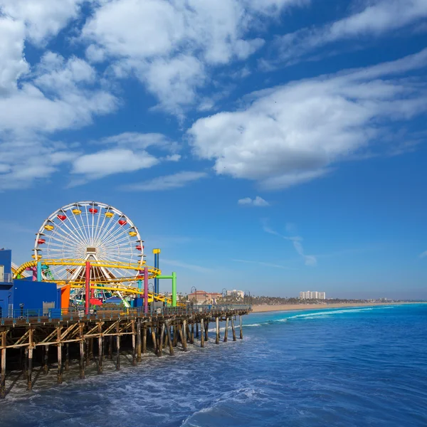 California'daki Santa moica iskele dönme dolap — Stok fotoğraf