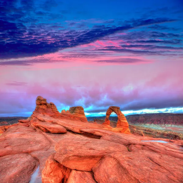 Arches national park delikatny łuk w utah, Stany Zjednoczone Ameryki — Zdjęcie stockowe