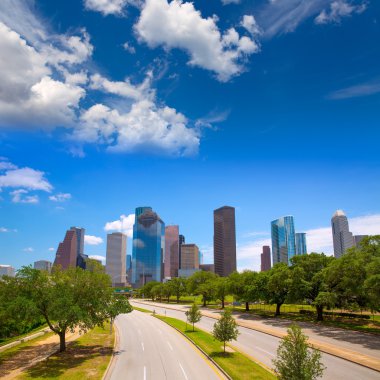 Houston texas manzarası ile modern skyscapers