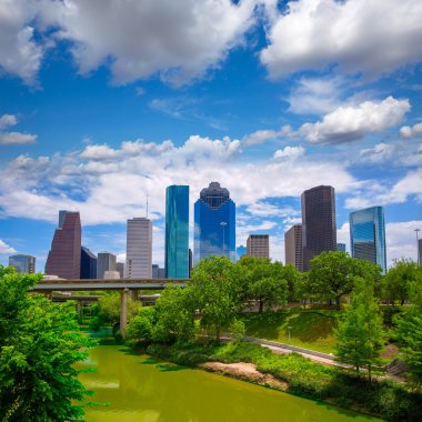 Houston texas manzarası ile modern skyscapers