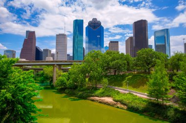 Houston texas manzarası ile modern skyscapers