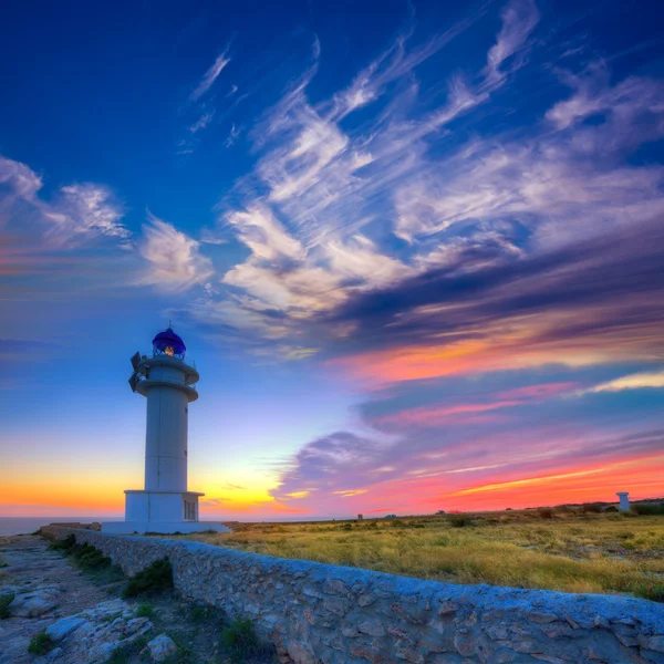 Barbaria Berberia Faro del Cabo Formentera puesta de sol — Foto de Stock