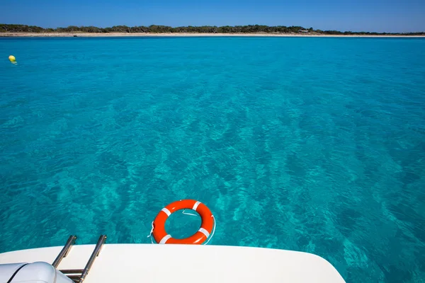 Formentera Illetes Illetas with round buoy — Stock Photo, Image