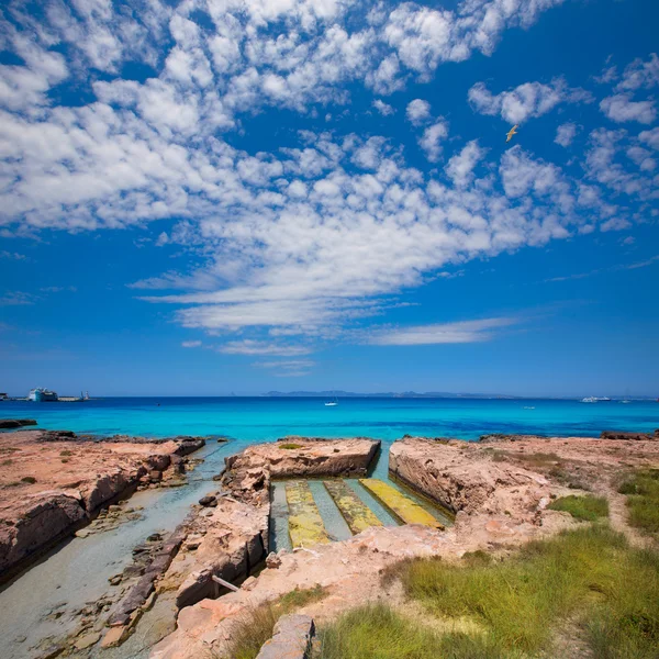 Formentera Orense kanaal estany pudent — Stockfoto