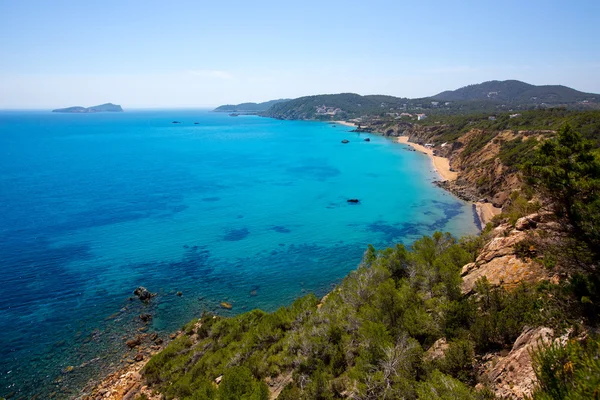 Ibiza aigues blanques aguas blancas plaża w santa eulalia — Zdjęcie stockowe