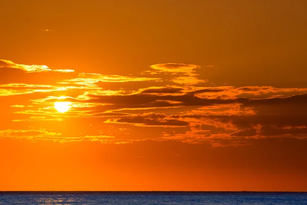 Sunset orange sky background at evening — Stock Photo, Image