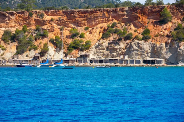 Ibiza Cala dHort d Vista hort de barco em Baleares — Fotografia de Stock