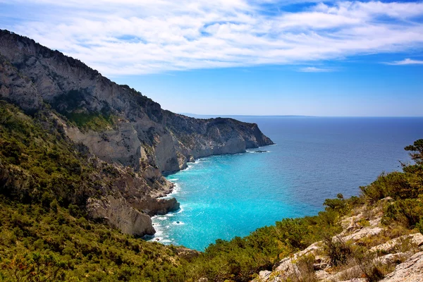 Ibiza llentrisca pohled ze sa pedrera v Baleárských — Stock fotografie
