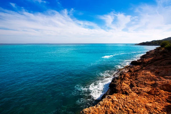 Ibiza Platja des Codolar and Cap des Falco at Balearics — Stock Photo, Image