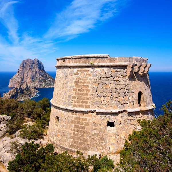 Ibiza es vedra pohled z věže torre des savinar — Stock fotografie