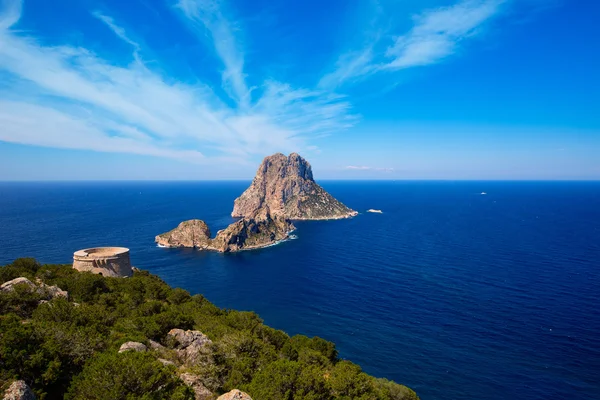 Ibiza es vedra utsikt från torre des savinar tornet — Stockfoto