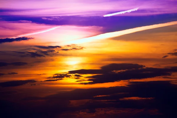 Ibiza sunset from Cala Conta Comte orange sky — Stock Photo, Image