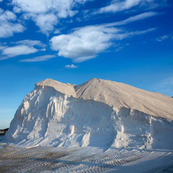 Ibiza ses Salines saltworks white salt mountain — Stock Photo, Image