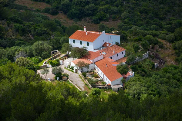 Minorca case tradizionali mediterranee vista aerea — Foto Stock