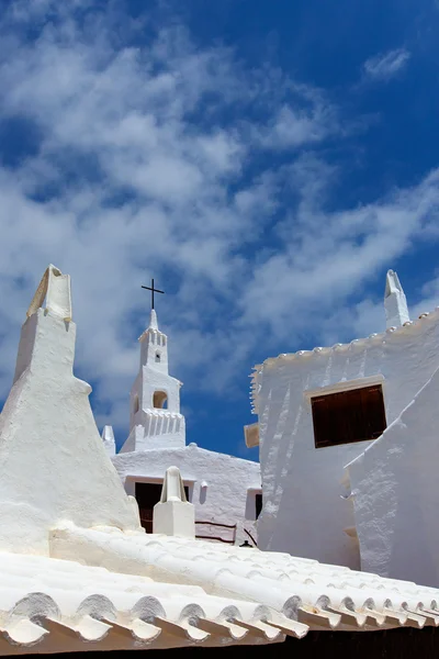 Içinde menorca binibeca beyaz köy sant lluis binibequer vell — Stok fotoğraf