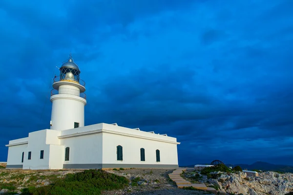 Menorca naplemente a faro de caballeria világítótorony — Stock Fotó