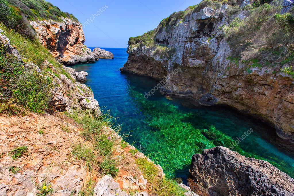 SAlgar beach Cala Rafalet in Menorca at Balearic Islands — Stock Photo ...