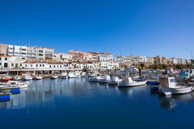 Ciutadella Menorca marina Port boats Balearic islands clipart