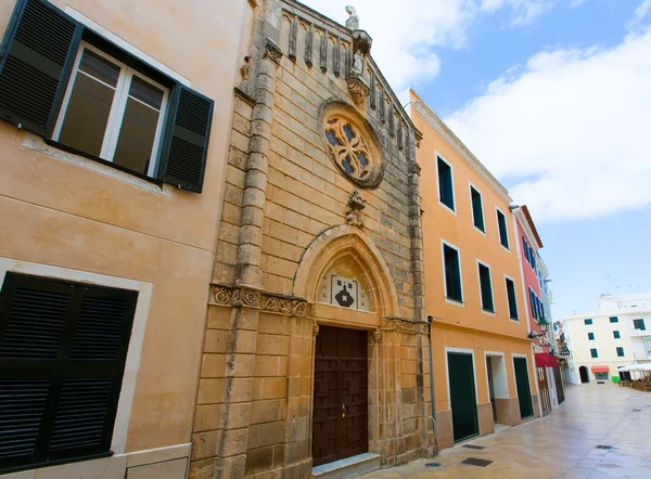 Ciutadella Menorca carrer Mao igreja no centro da cidade — Fotografia de Stock